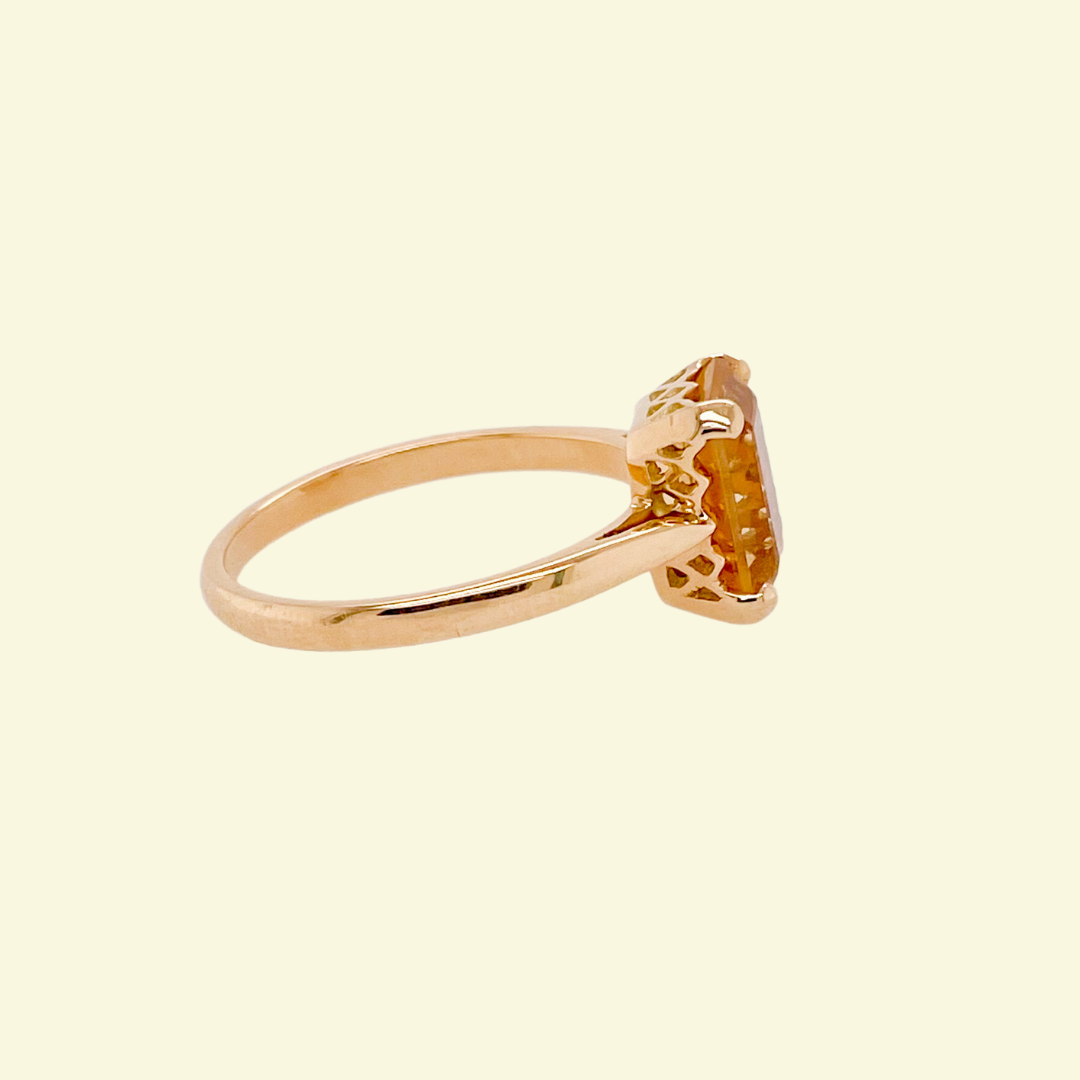 Bague vintage citrine