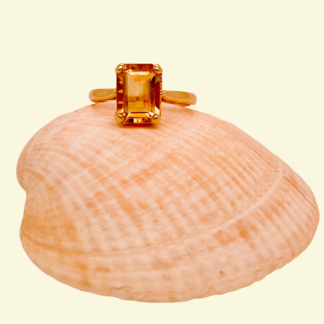 Bague vintage citrine