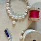 Bracelet en perles naturelles montées sur fil de soie coloré